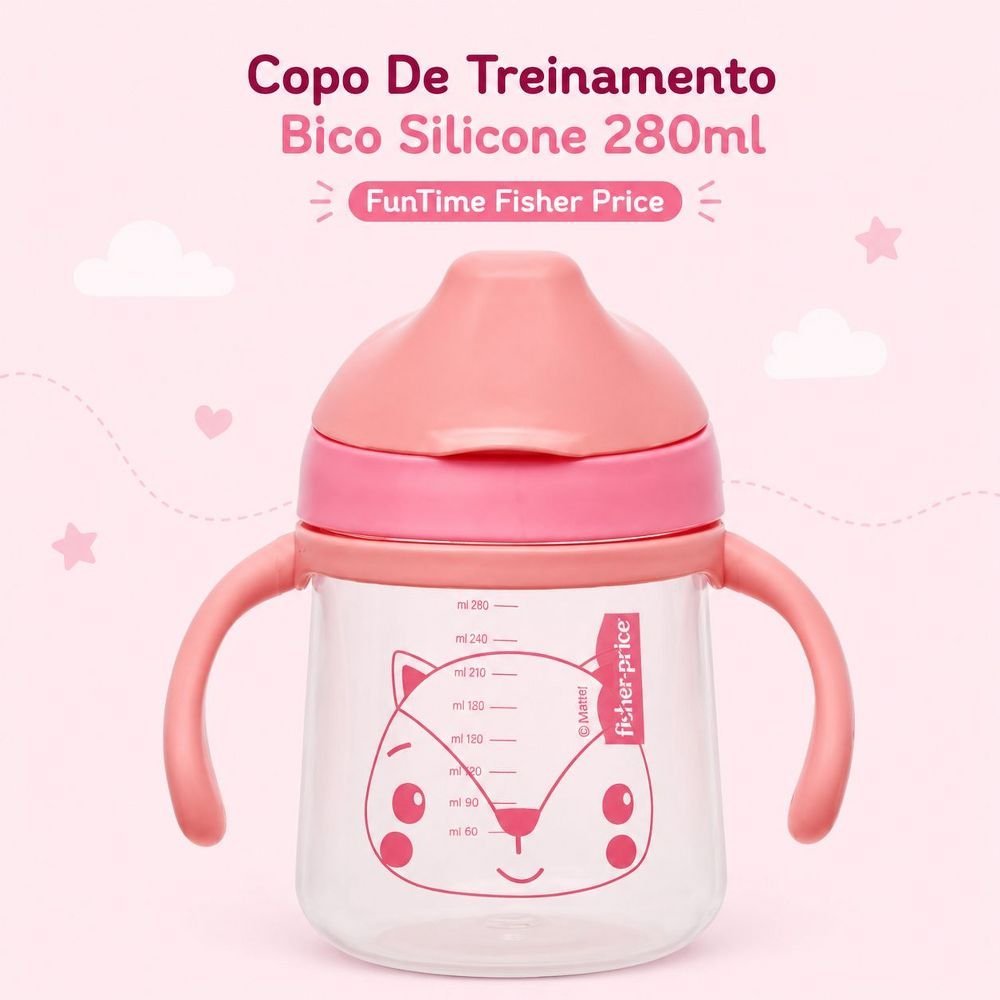 Copo De Treinamento Bico Silicone 280ml FunTime Fisher Price