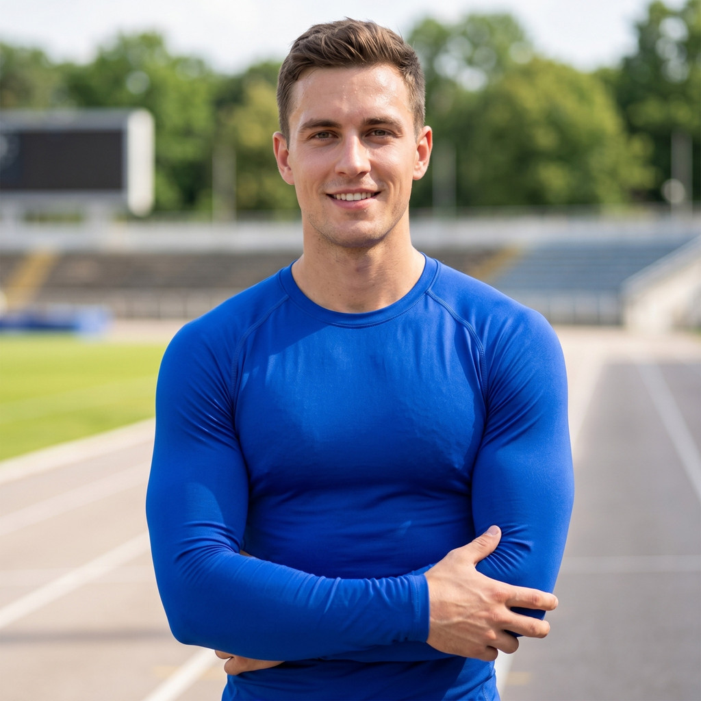 Camisa Térmica Manga Longa Azul Royal Camiseta Proteção Solar UV50+ Segunda Pele Academia Treino Fitness Lisa