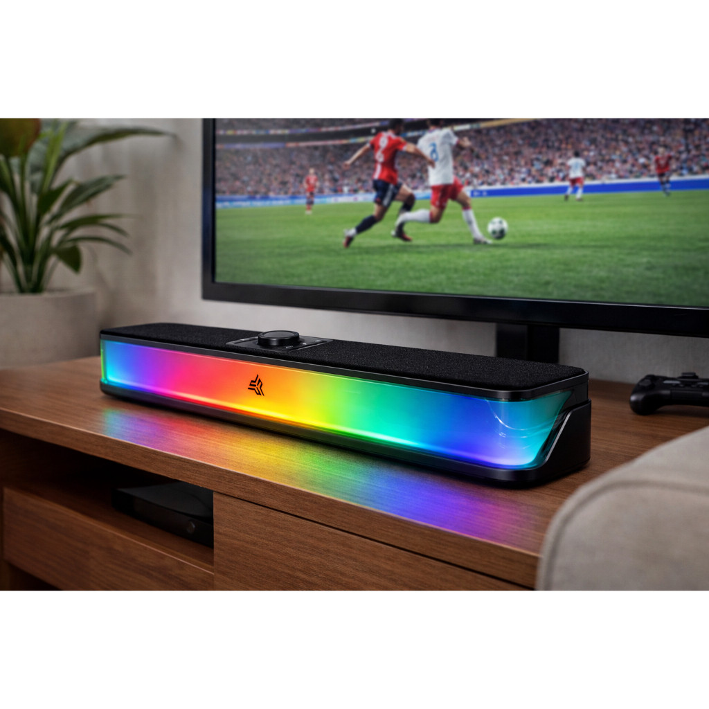 Soundbar Sem Fio Knup KP-RO857 Caixa de Som Gamer RGB Bateria 1800mAh
