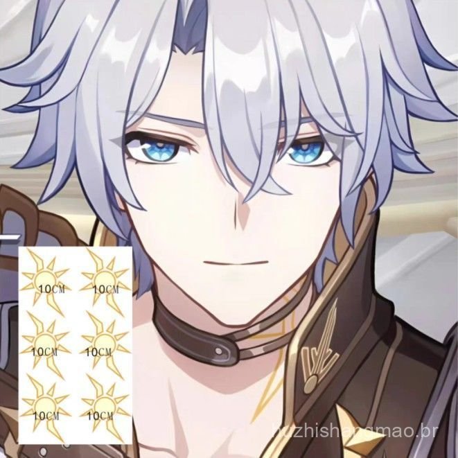 Adesivos de Tatuagem para Pescoço Honkai Star Rail Bai'e, Impermeáveis e de Longa Duração, Acessórios de Cosplay para Co