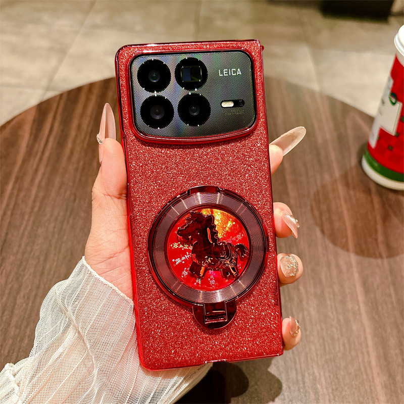LUSHUO Xiaomi MIX FOLD4 Capa Para Celular Dobrável Mista3 Tela Ano Do Cavalo Anel Giratório anti-Queda