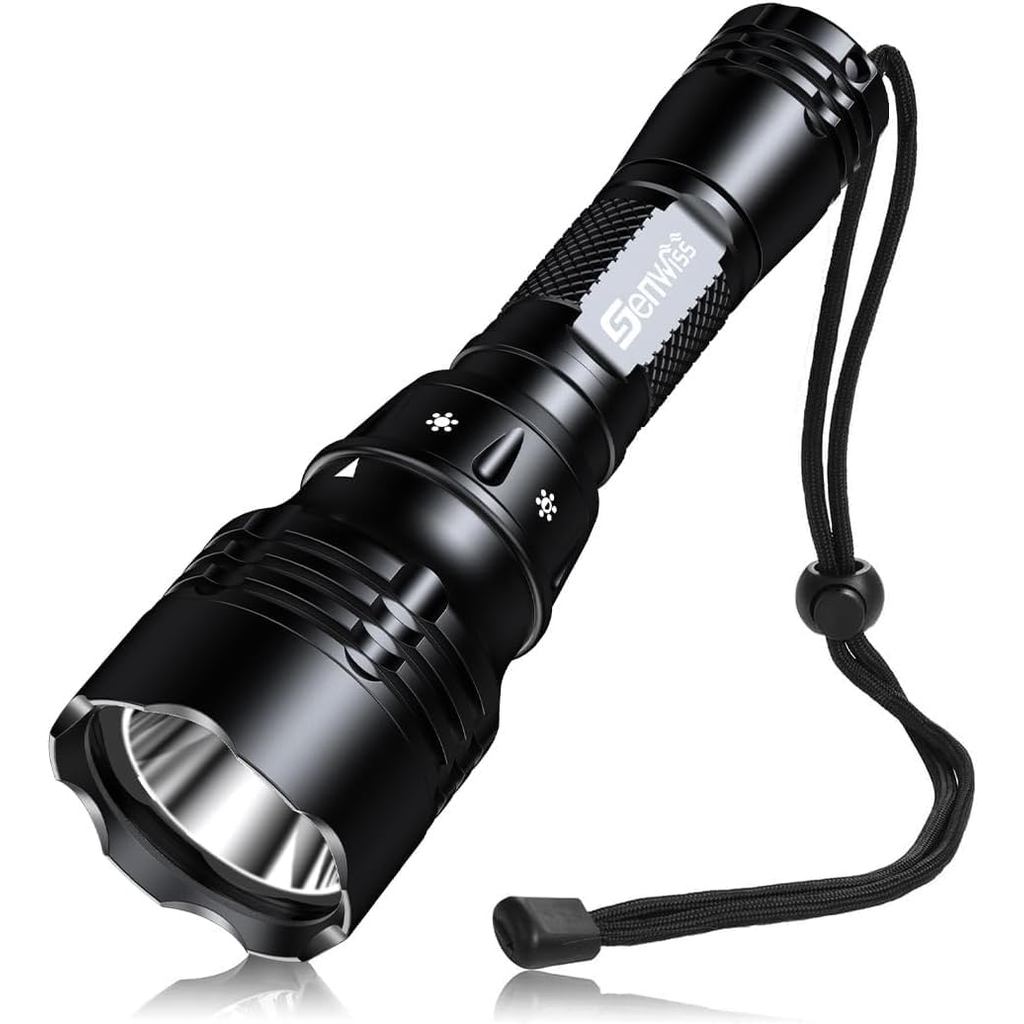 Lanterna de Mergulho Subaquática 2000 Lúmens à Prova d'Água com LED XM-L2, Suporte para Luzes Submarinas com Carregador 