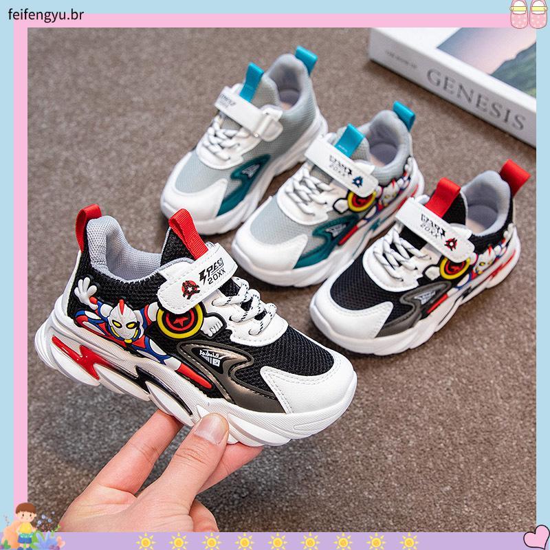 tênis infantil masculino kit tênis infantil masculino Sapatos para meninos 2024 novo Ultraman tênis infantis malha res