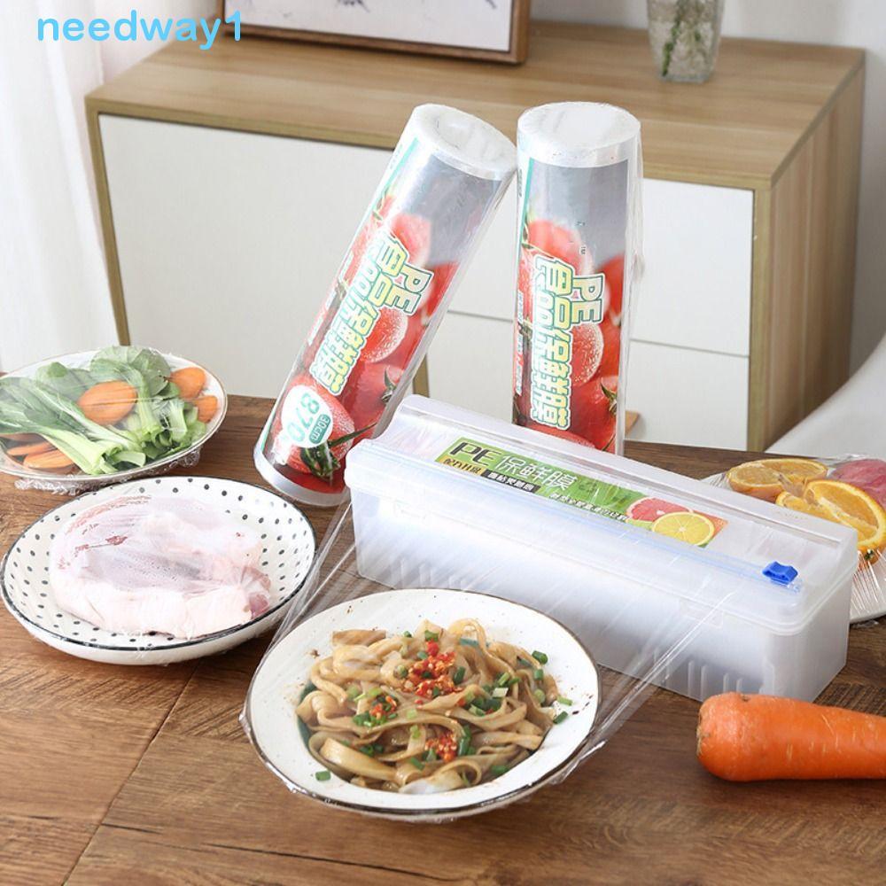 NEEDWAY Dispensador De Envoltório De Plástico Seguro 1 Peça Ferramenta De Cozinha Com Cortador Deslizante Caixa De Armaz
