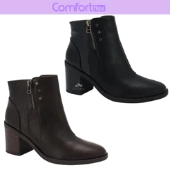 Bota Feminina Comfortflex Cano Curto Salto Bloco Conforto Original