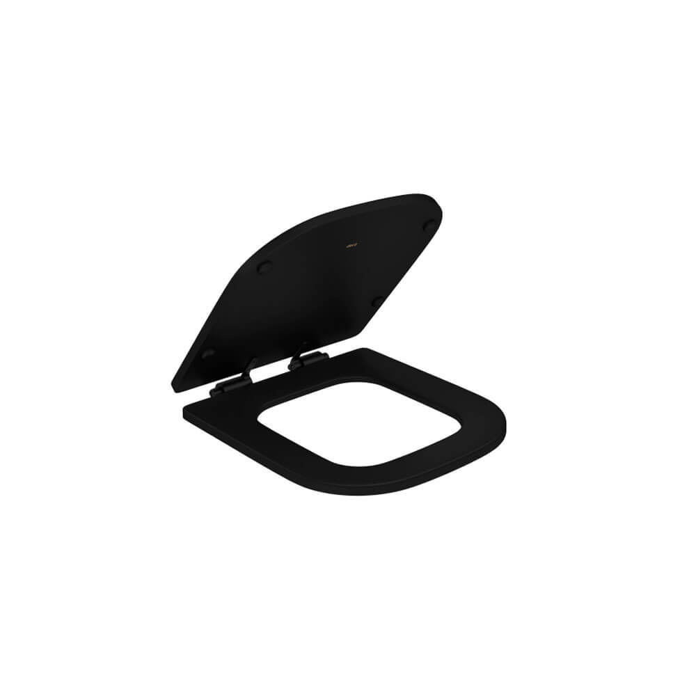 Assento Poliester Black Matte Piano Ébano Fosco Slow Close - Deca