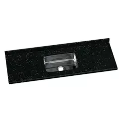 Pia De Cozinha Mármore Sintético 150x55cm Com Cuba Aço Inox Multimóveis CR20474 Preto