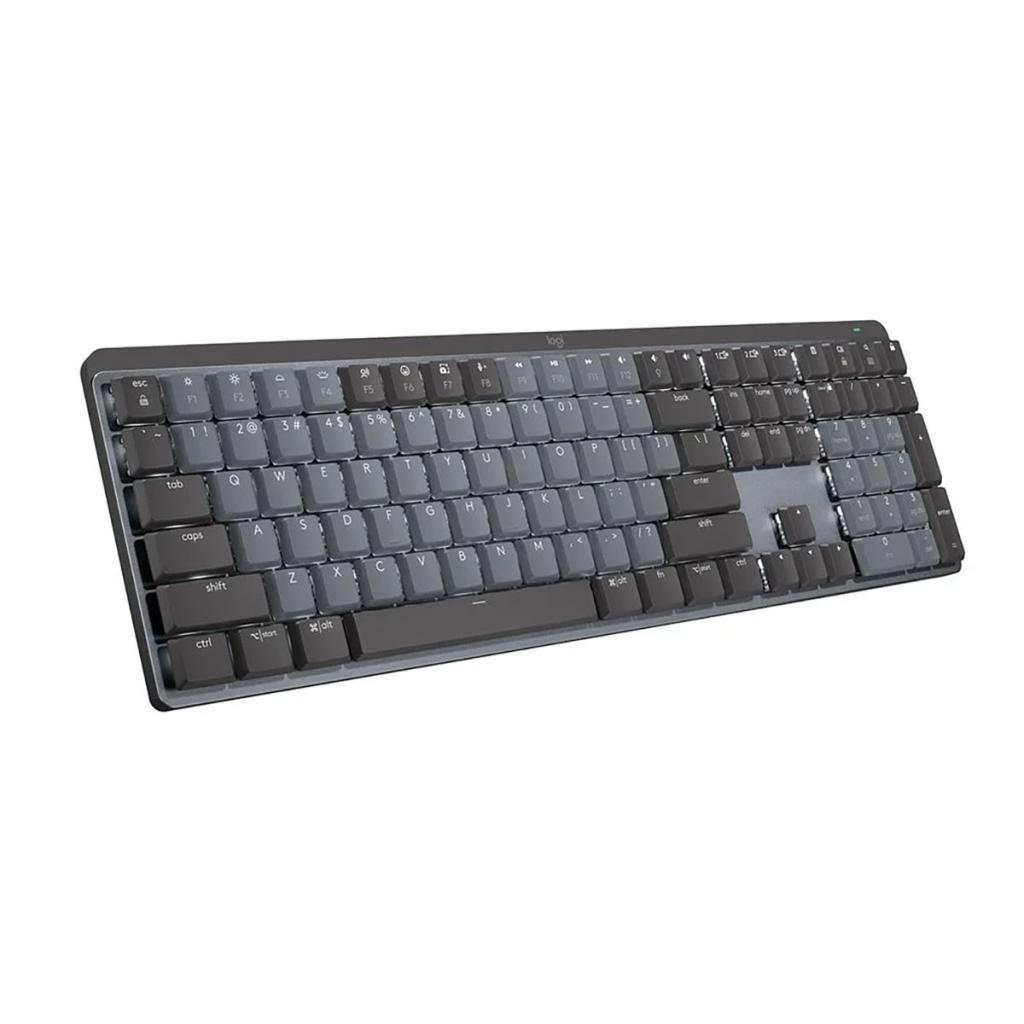 TECLADO MECANICO GAMER SEM FIO LOGITECH MX MECHANICAL SWITCH TACTILE QUIET CINZA E PRETO - 920-010760
