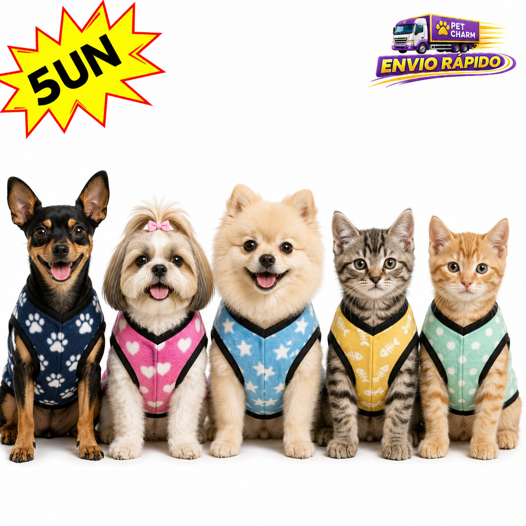 Kit 5 Roupinha N1 Para Cachorro Pequeno Porte Roupa Pet Frio