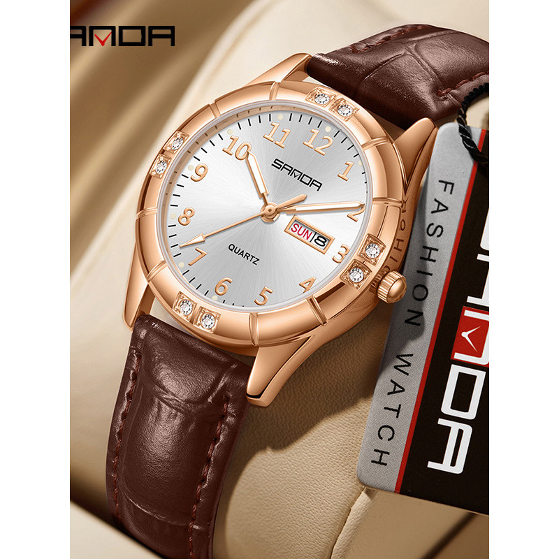 SANDA Novo Produto Relógio Feminino Digital Luminoso À Prova D 'Água Senhoras Simples Relógio cravejado de Diamantes Cal