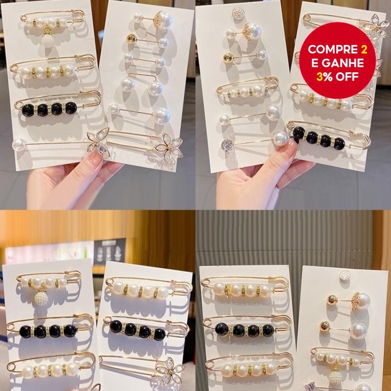 Quente 12/16 Pçs Conjunto De Broche De Pérola Moda Feminina Clipe De Cintura Estilo Coreano Calças Acessório Pino Aspili