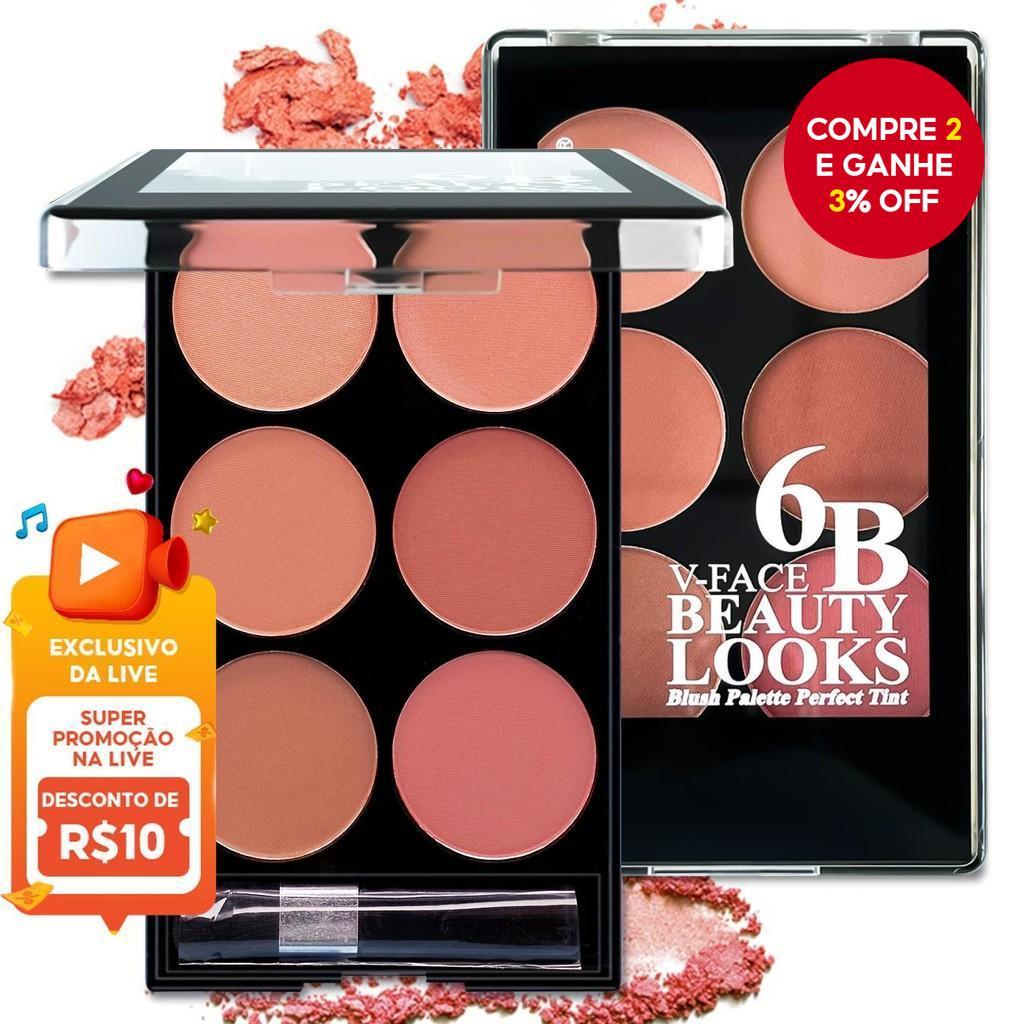 Paleta De Blush Fosco De Seis Cores , Destaque Natural , Pó Facial À Prova D'água , Uso Durante Todo O Dia , Data Românt