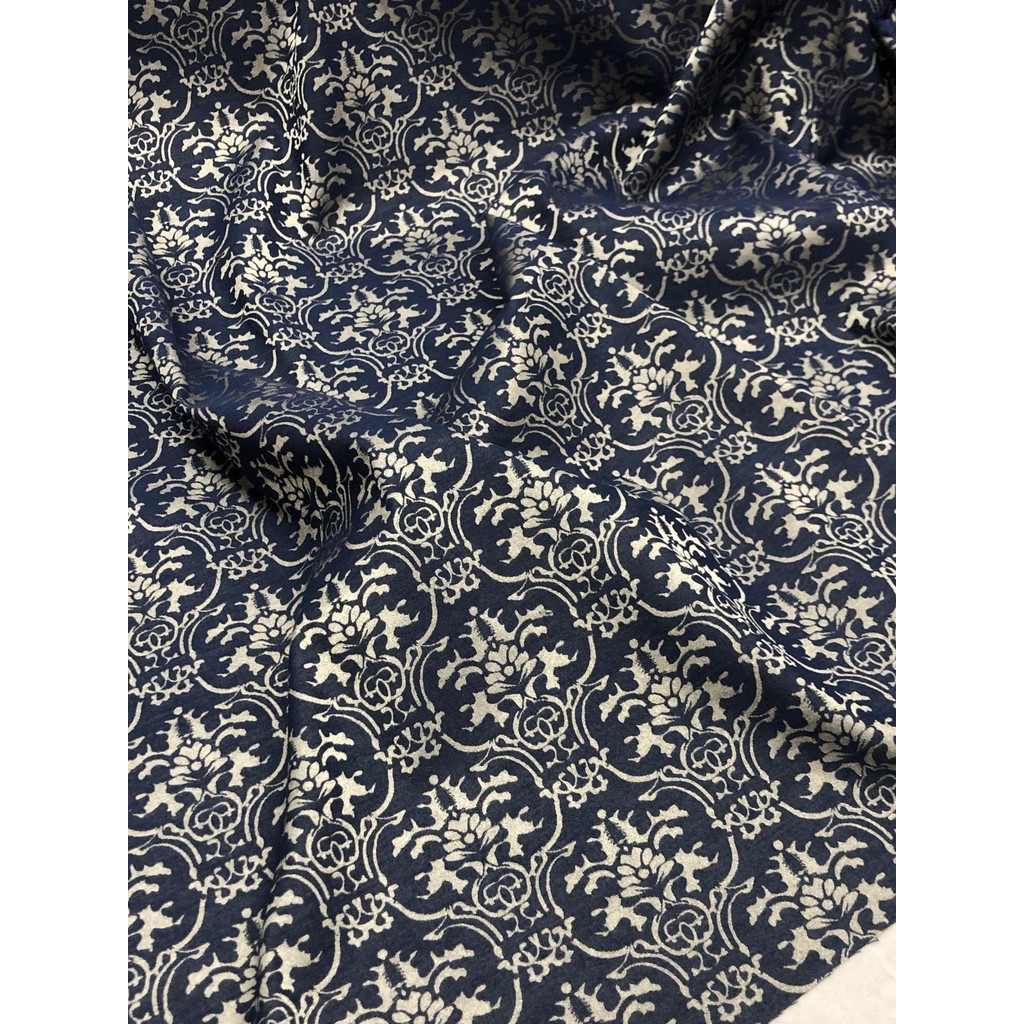 Retro estilo fino poliéster algodão mistura Micro cetim Jacquard clássico estilo europeu flor moda tecido Hanfu saia tec