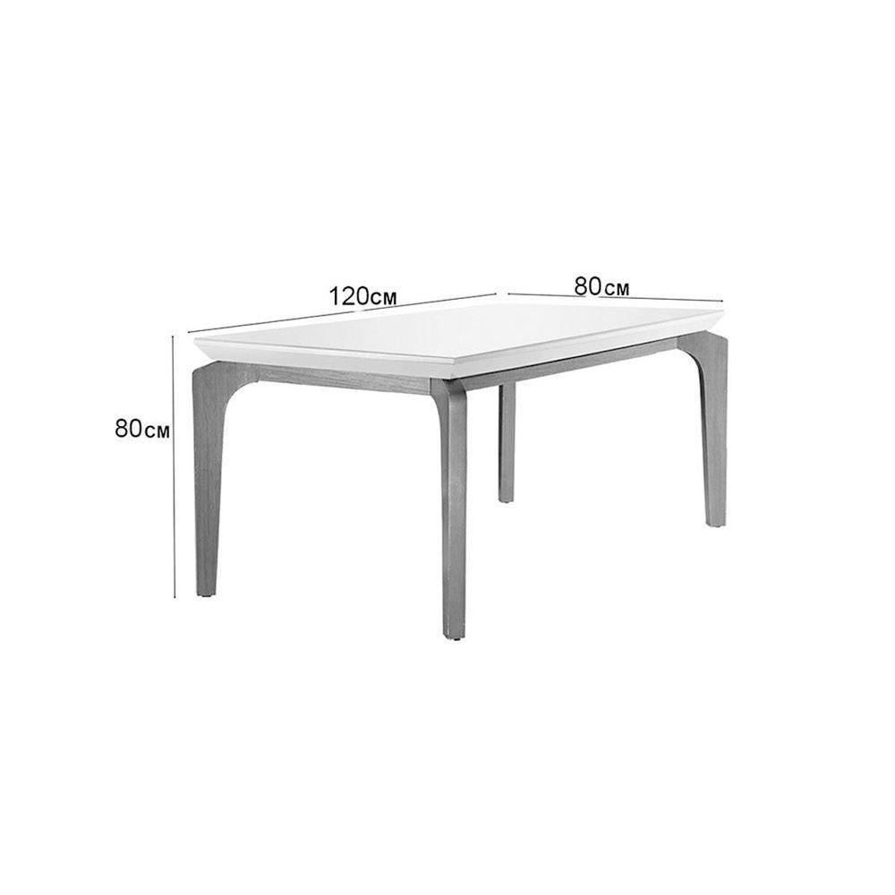 Mesa de Sala Jantar Londrina c/Tampo Madeirado Canto Reto 120x80cm Off White/Imbuia - Rufato · foto 2