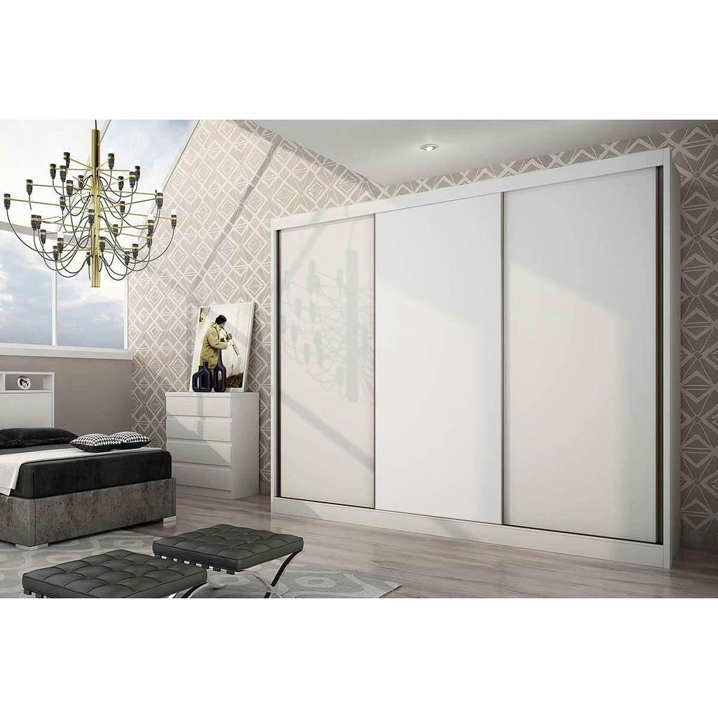 Guarda Roupa Casal 3 Portas de Correr e 8 Gavetas Natus/Duna Freijo Cumaru c/ Fendi - Novo Horizonte