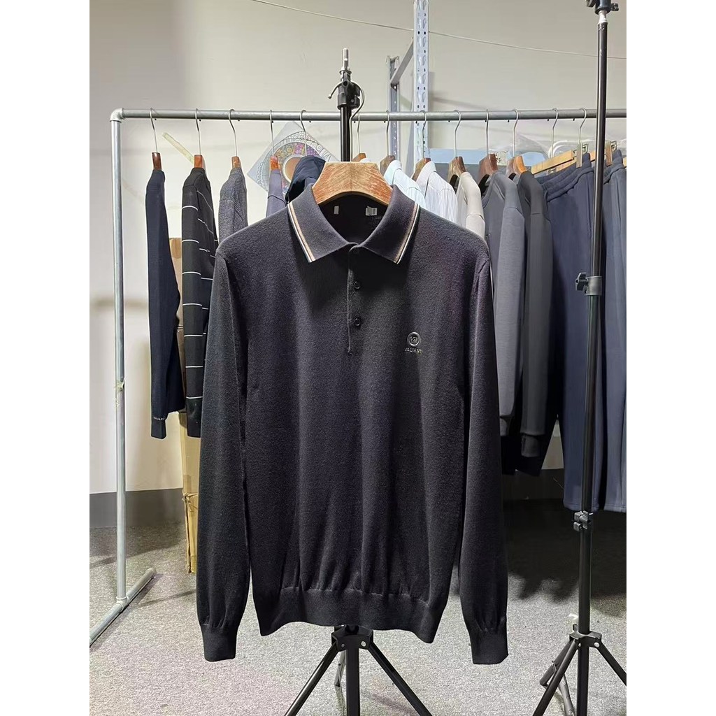 Armário de retirada H Home!Pedido restante de bordado de malha delicado!Outono Wear Tag masculino macio ceroso manga lon