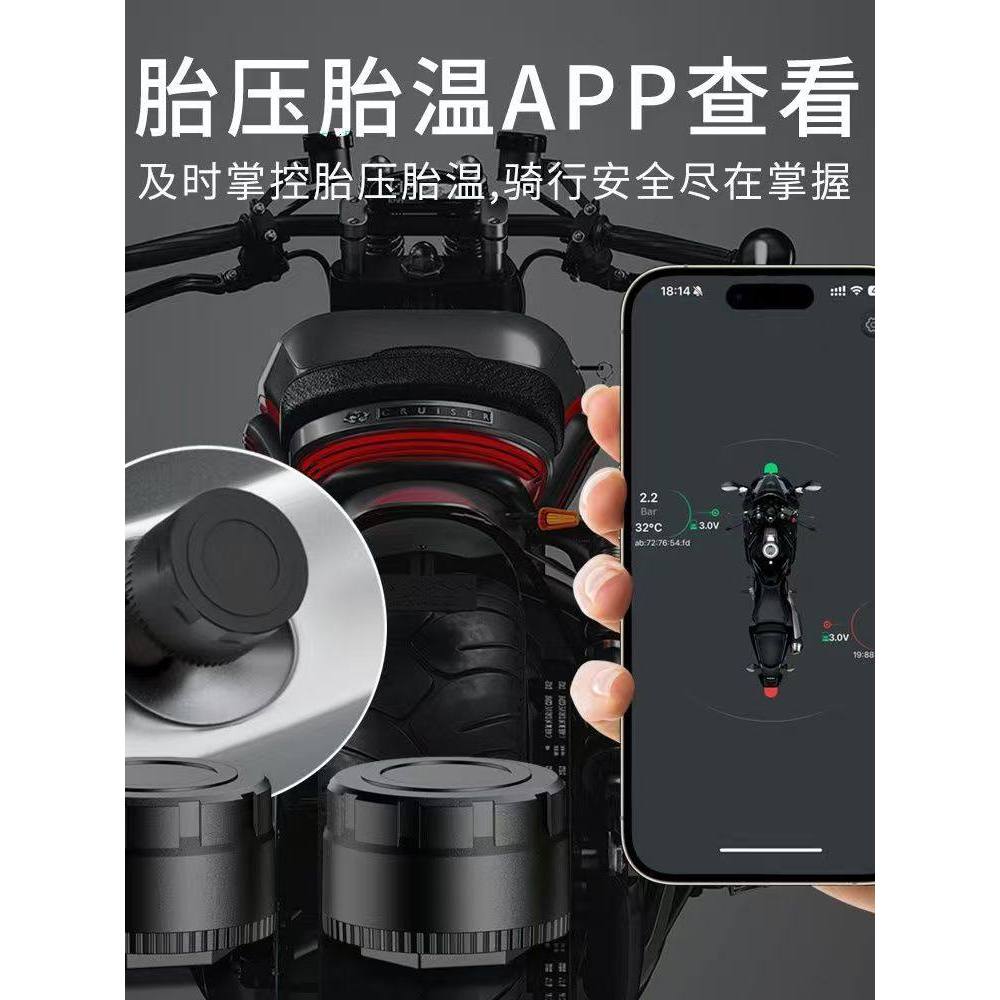 [Oferta Especial] Monitor de Temperatura e Pressão de Pneus para Motocicletas e Veículos Elétricos, Sensor Bluetooth Ext