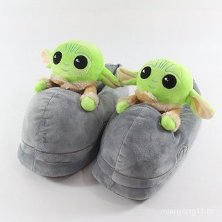 Chinelos De Inverno Para Casal Star Wars Master Yoda , Sapatos De Bebê Internos De Algodão Quente .