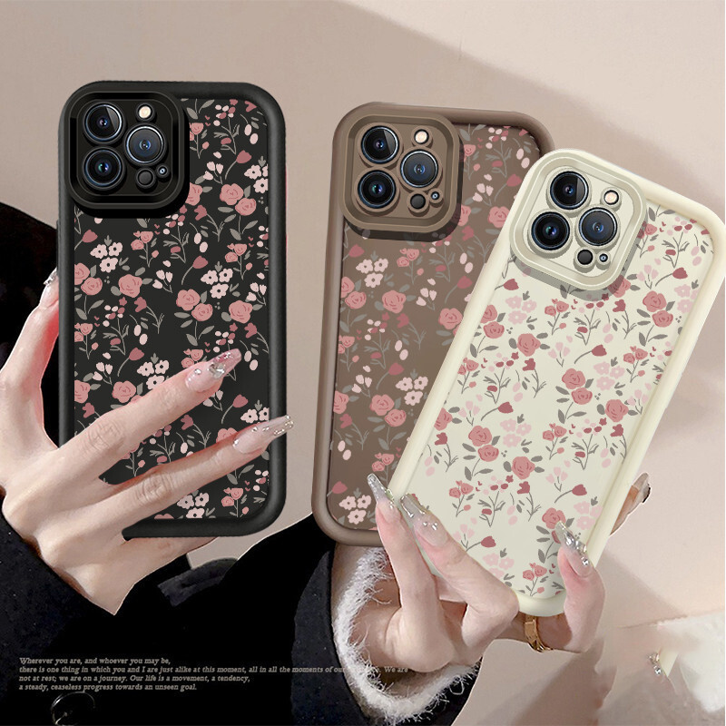 Capa De Telefone Pequena Flor Rosa Em Tela Cheia Para Samsung Galaxy S20 Plus Ultra S21 FE A22 A72 A02 A03 J7 CORE M34 M