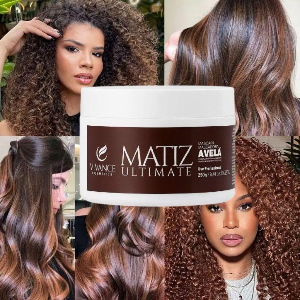 Máscara Matizadora Avelã Vivance Cosmetics 250g - Realce de Cor e Hidratação Profunda