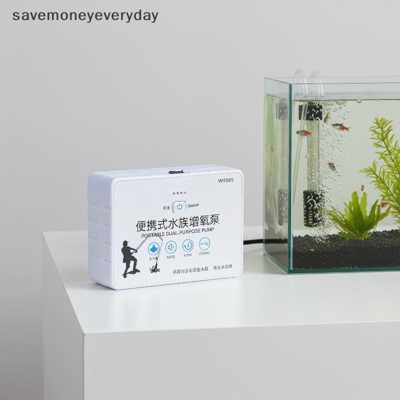 [SMY] Bomba De Ar Para Aquário Recarregável USB Silenciosa , Aerador Portátil De Oxigênio Tanque De Peixes Mesa , Tanque