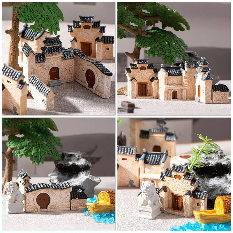 Arquitetura Antiga Em Miniatura , Decoração De Paisagem Residencial Estilo Chinês , Tecnologia De Resina Interna E Exter