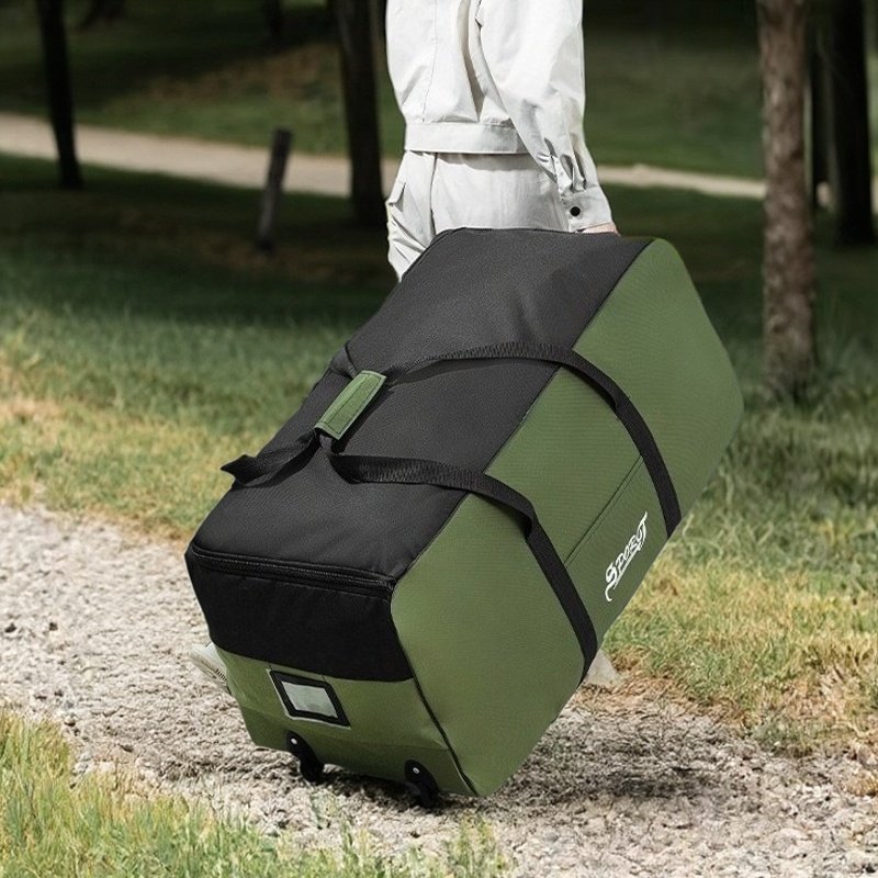 Ao ar livre grande capacidade rebocador saco mochila engrossado saco de armazenamento com roda carro rebocador saco equi