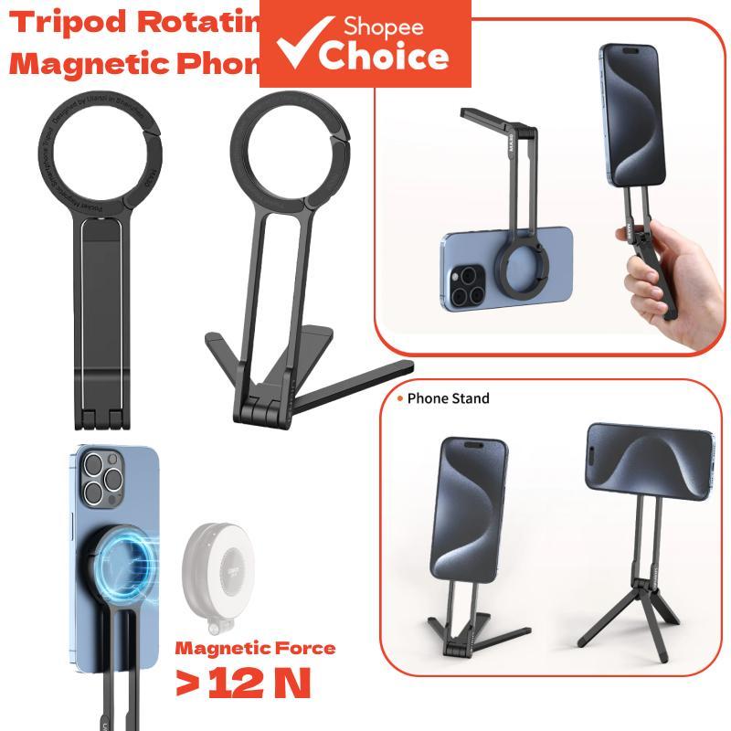 Suporte de tripé magnético de dupla face, suporte dobrável de mesa para montagem de telefone para iPhone Smartphones