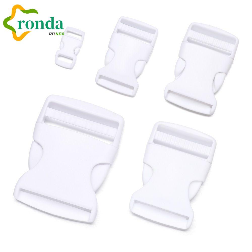 RONDAFULEO 2/5/10/20/30pcs Fivela Curva Plástico Branco Hardware De Alta Qualidade Dual Paracord Pulseira Bloqueio