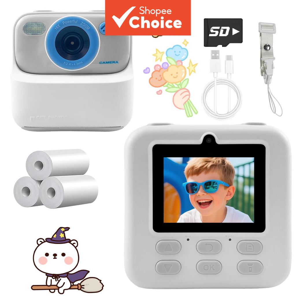 Câmera Instantânea Infantil Com Função De Impressão , Cordão E Papel Fotográfico , Brinquedo Portátil Para Meninos Menin