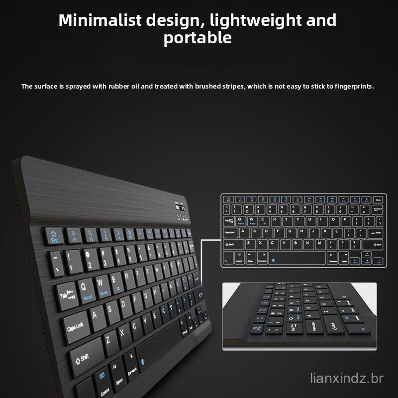Conjunto De Teclado E Mouse Bluetooth Para iPad , Computadores Smartphones (Design Fino)