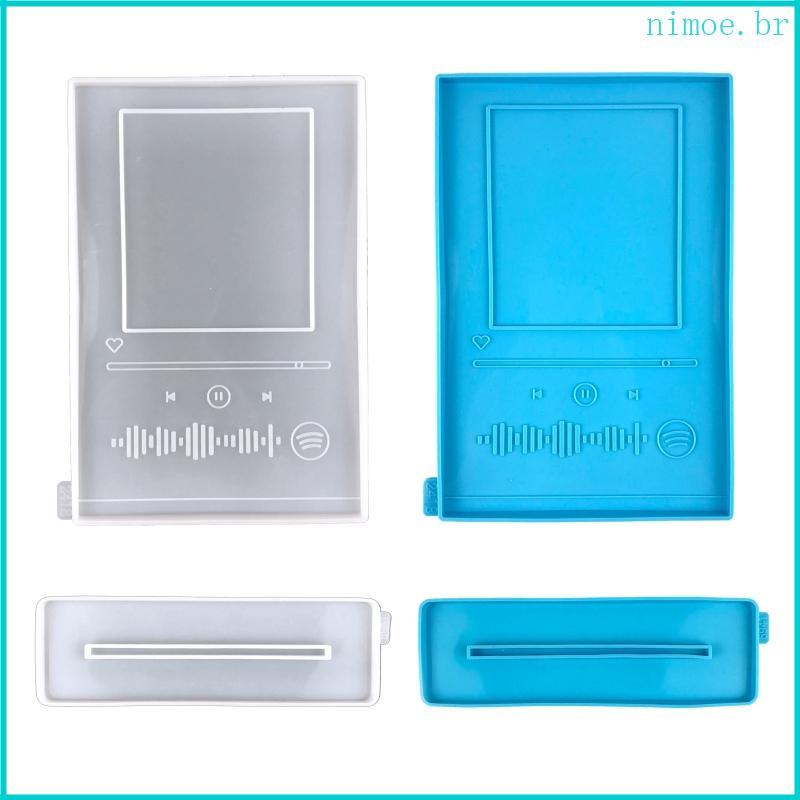 Nim MP3 Moldura Foto Resina Epóxi Molde Decorações Mesa Silicone Ornamento Suporte Casa Ornamen