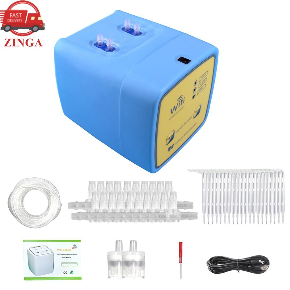 Zinga Dispositivo de rega inteligente zinga WIFI Bomba dupla Sistema de irrigação por gotejamento automático