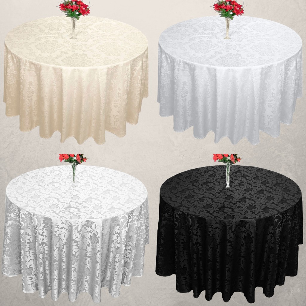 Toalha De Mesa Redonda Jacquard 6 Lugares Buffet Festa