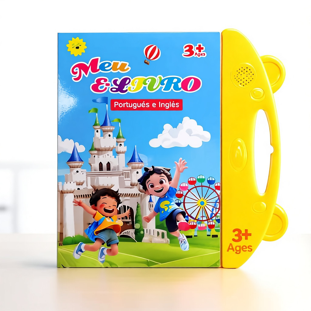 Livro Infantil Bilíngue Português Inglês Livro Interativo com Som Toque IntLivroeligente Educativo Aprendizagem Crianças