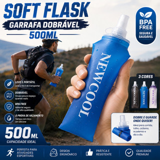Soft Flask 500ml Garrafa Dobrável para Corrida Academia Bike Trekking