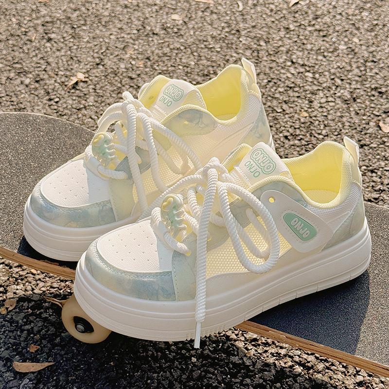 Sapatos femininos de verão pequenos sapatos brancos femininos 2025 novo estilo sapatos de malha respirável All-Match nic