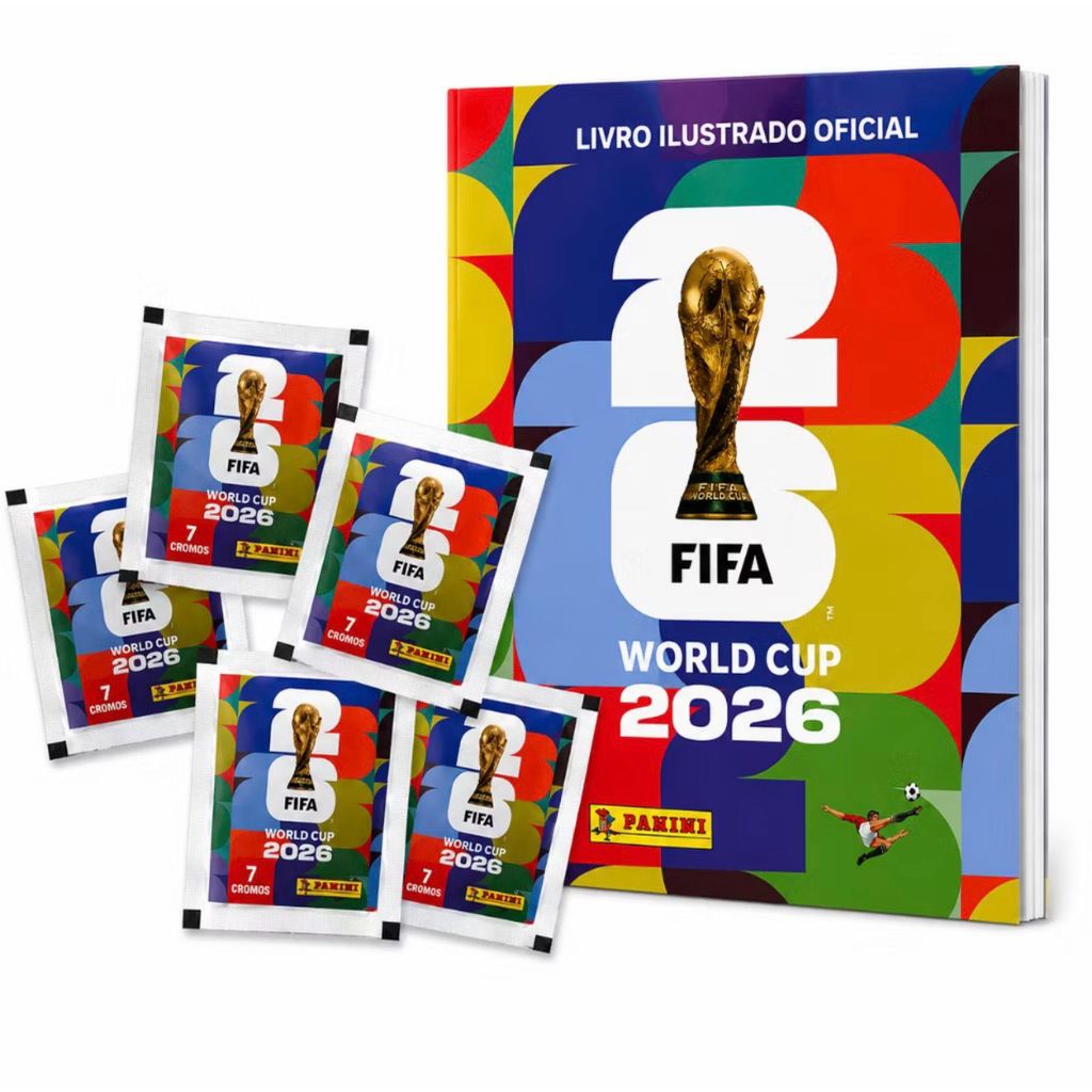 Álbum Oficial FIFA 2026 Capa Brochura + Figurinhas Panini Kit Completo Copa do Mundo 2026