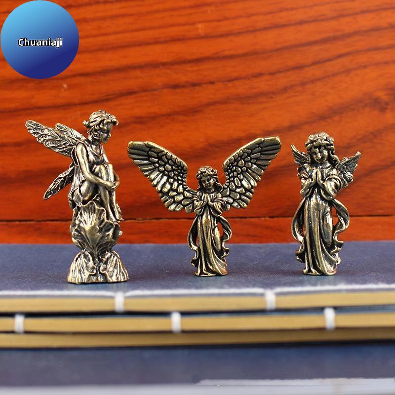 Chuaniaji Deus Do Amor Cupido Estátua Pequenos Ornamentos De Bronze Estatuetas De Anjo Da Guarda Decorações De Mesa Aces