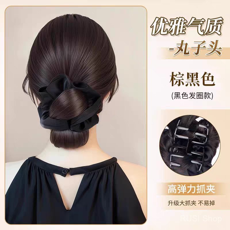 Elástico de cabelo fofo para coque baixo, acessório de cabelo elegante em formato de botão de flor, acessório de cabelo