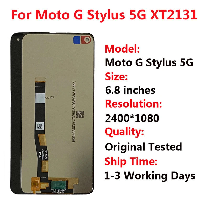 Para Motorola Moto G Stylus 5G XT2131 XT2131DL XT2131-1 XT2131-3 XT2131-4 Displa