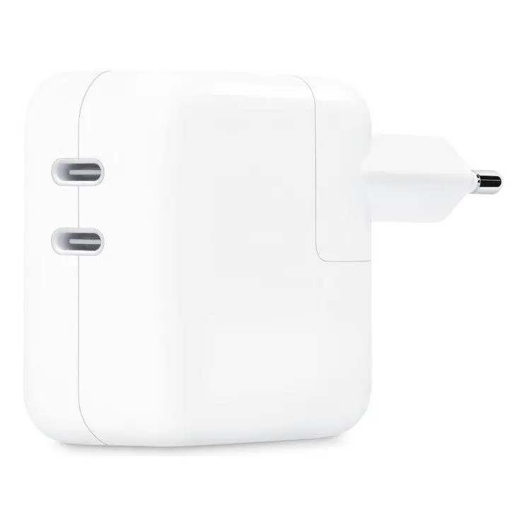 Carregador 35w Dual Usb-c Para iPhone Apple Watch Mac Branco