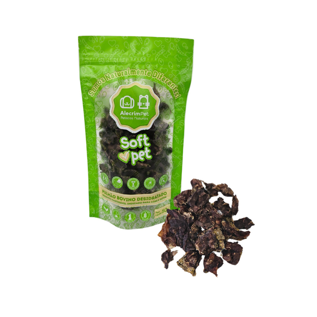 Soft Pet Macio e Natural de Pulmão Bovino | A Pipoca do Seu Pet | 50g
