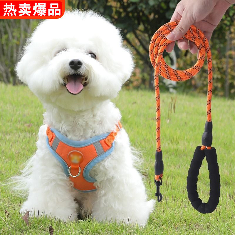 Coleira tipo colete para cães de porte médio e pequeno, como Teddy, Bichon, Pomeranian; arnês para filhotes, guia para p