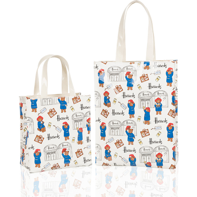 Bolsa Tote Patin Bear com fundo branco Bolsa de peça única Bolsa de armazenamento à prova d'água