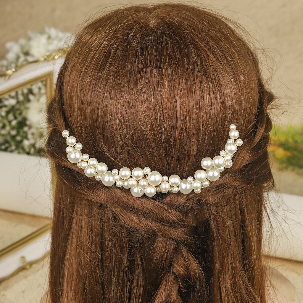 Jóias de noiva Retro pérola pente de cabelo festa de casamento bobina de cabelo cocar High-End mão-inserir pente feminin