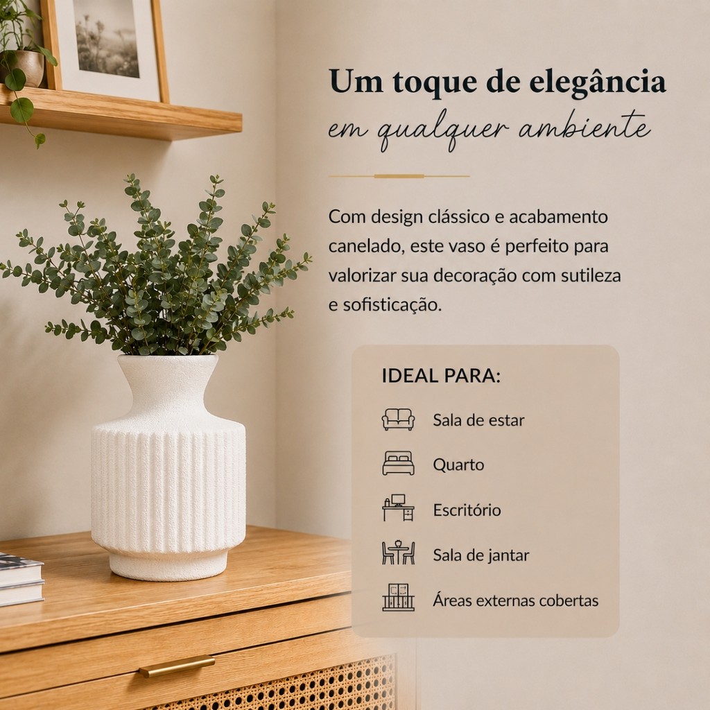 Vaso Decorativo Texturizado Formato Escultural Branco · foto 2