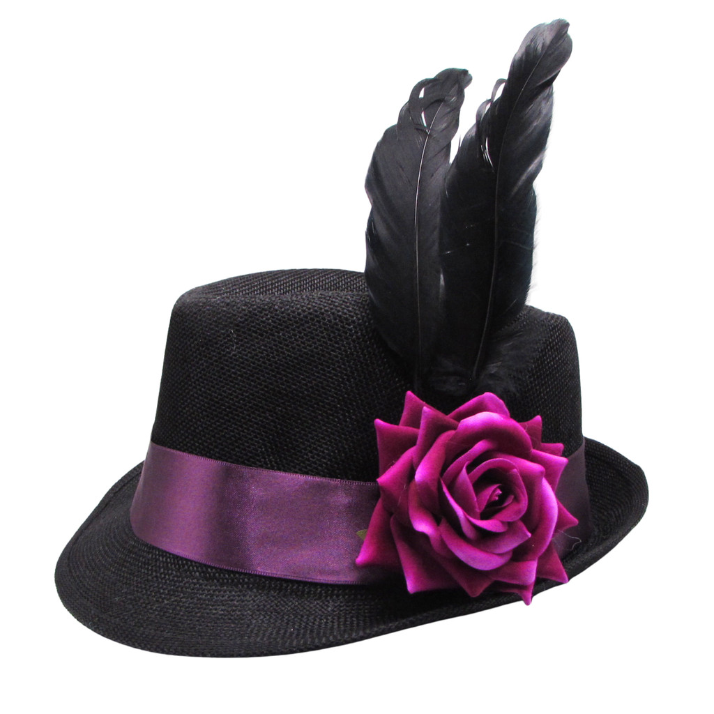 CHAPÉU DE POMBA GIRA E MALANDRA PRETO E ROXO LUXO UNIDADE