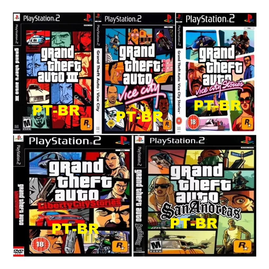Games PS2 Jogos 5   Gta Todos em Portugues DVD's