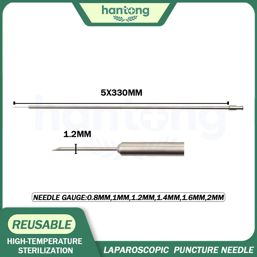Agulha De Duto De Bile Laparoscópica De Uso Médico Reutilizável Punção De Aço Inoxidável Endoscópica 5mm X 330mm